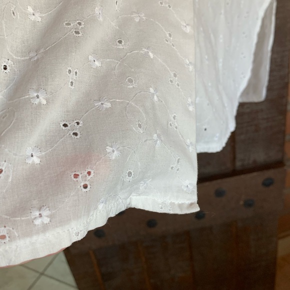 Vintage white eyelet beach coverup / blouse / minidress size Medium - Picture 6 of 14